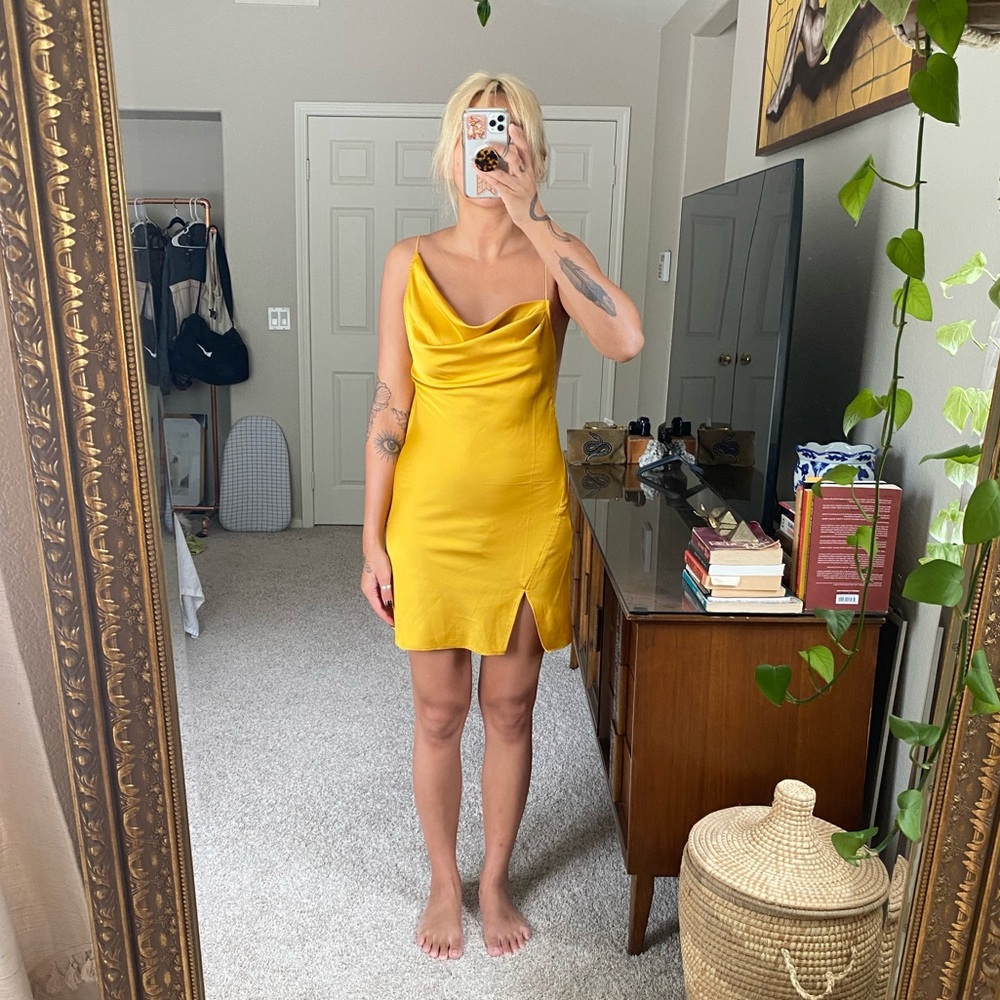 12th Tribe Yellow Mini Dress